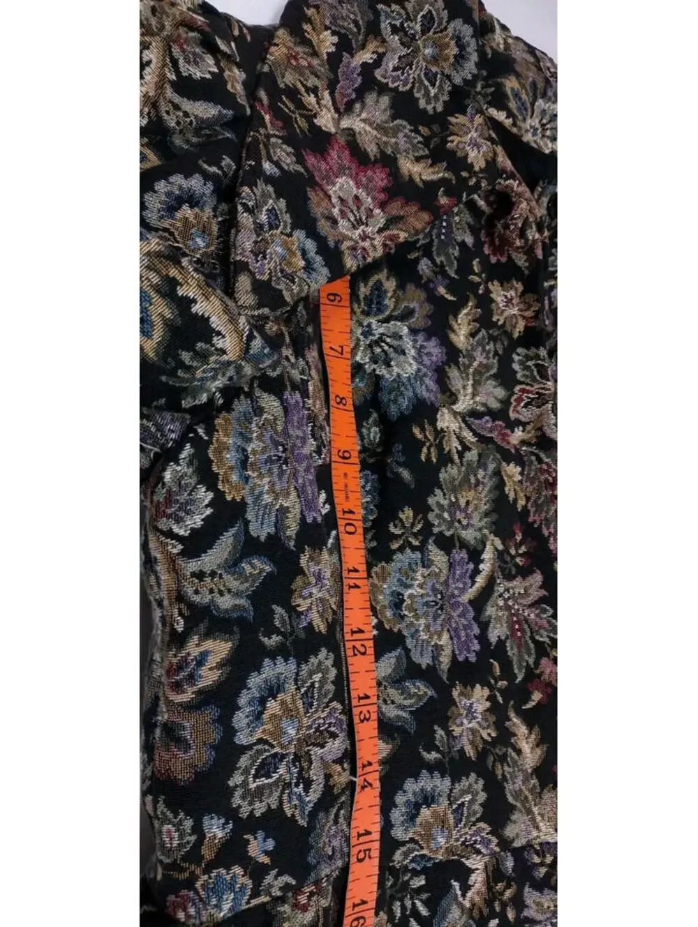 Vintage Tapestry Boho Coat Wide Collar Victorian Chic Lavender Burgundy S/ Med - Picture 11 of 16